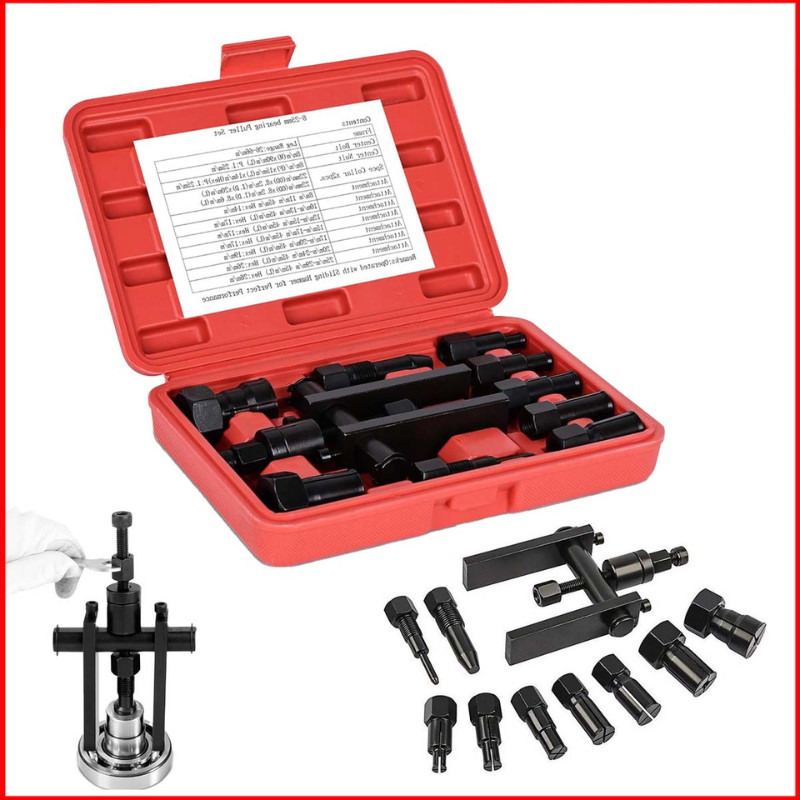 Conjunto 10 Peças Extrator Rolamentos Aço Cromado 40 Liga Motocicletas Furo Cego