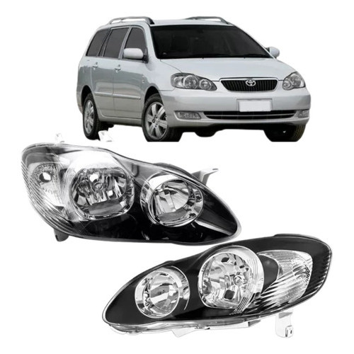 Par Farol Toyota Corolla 2003 2004 05 06 07 2008 Masc Negra  NOVO OFERTA