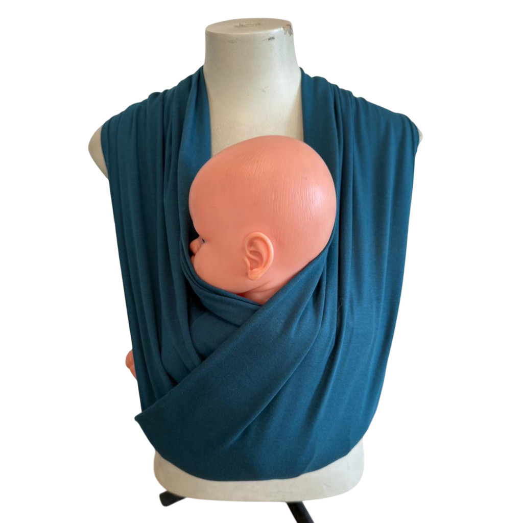 Wrap Sling de Vestir para Carregar Bebês - Azul Petróleo