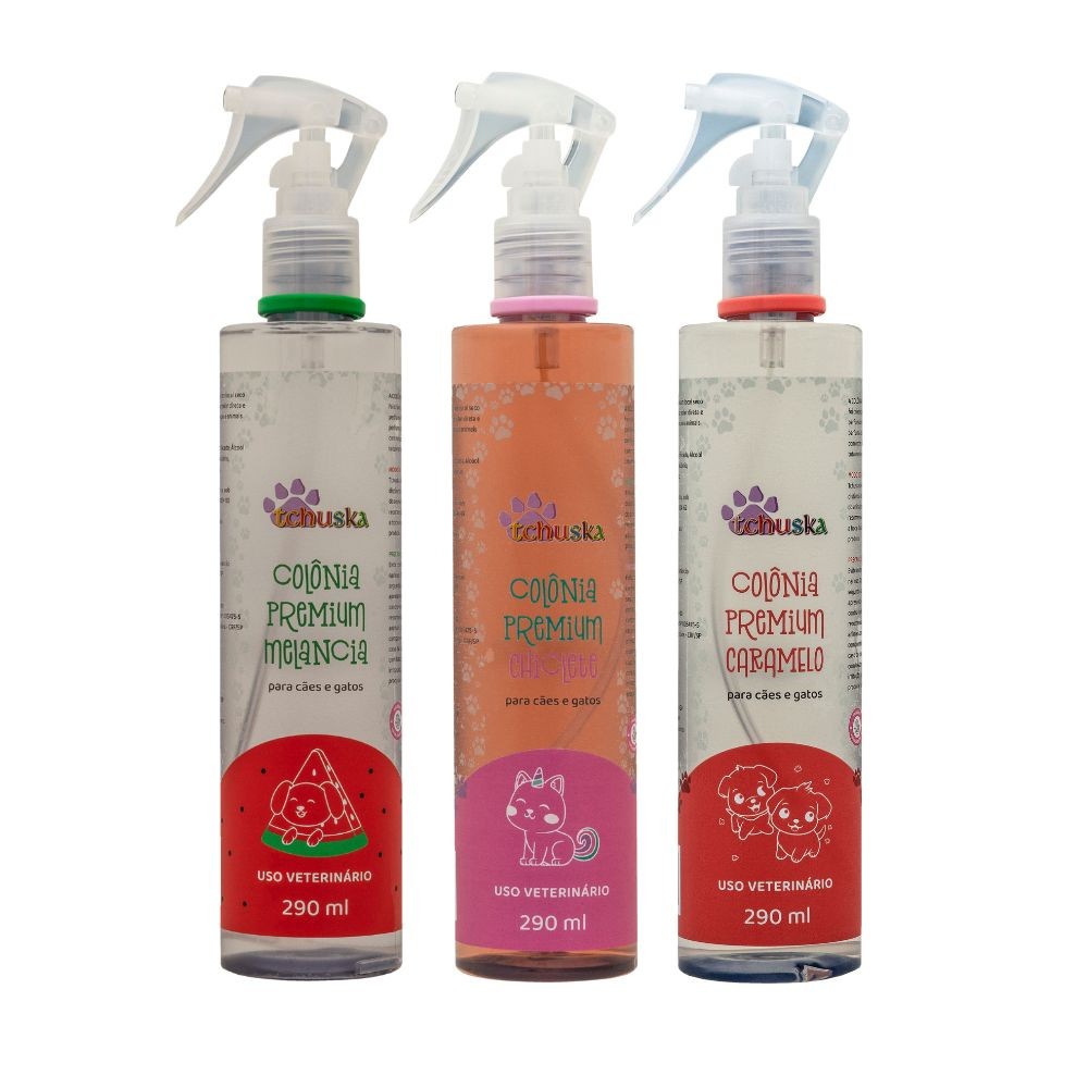 Kit Colônia Tchuska - CARAMELO, MELANCIA E CHICLETE 290ml