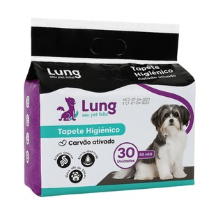 Tapete Higienico Carvão Ativado 50x60cm para Cachorro Pet Absorvente 30un Super Controle de Odor