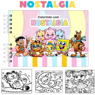 Livro De Colorir Nostalgia Capa Dura A5 50 Folhas 180gr Holográfico em Oferta na Shopee