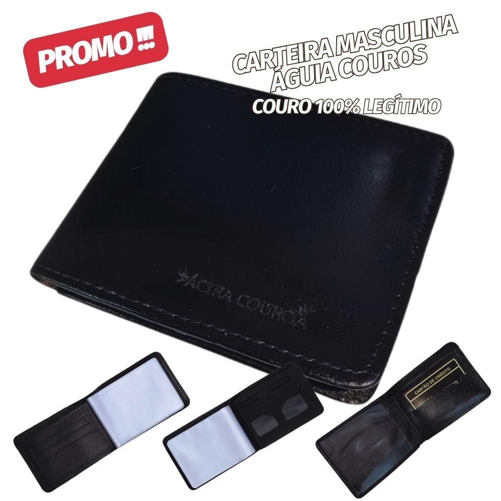 Carteira Masculina Couro Legítimo Premium Extra Macio Aguia