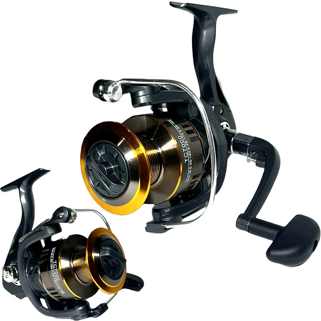MOLINETE DE PESCA PESADA ALTO MAR TC 7000 - 14 ROLAMENTOS - DRAG:16KG - CARRETEL ALUMINIO