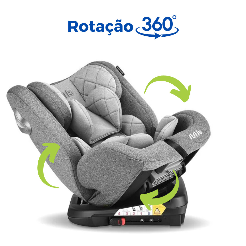 Cadeirinha Cadeira de Bebê Para Auto Carro 0 a 36 kg Isofix Reclinavel Gira 360° Multi