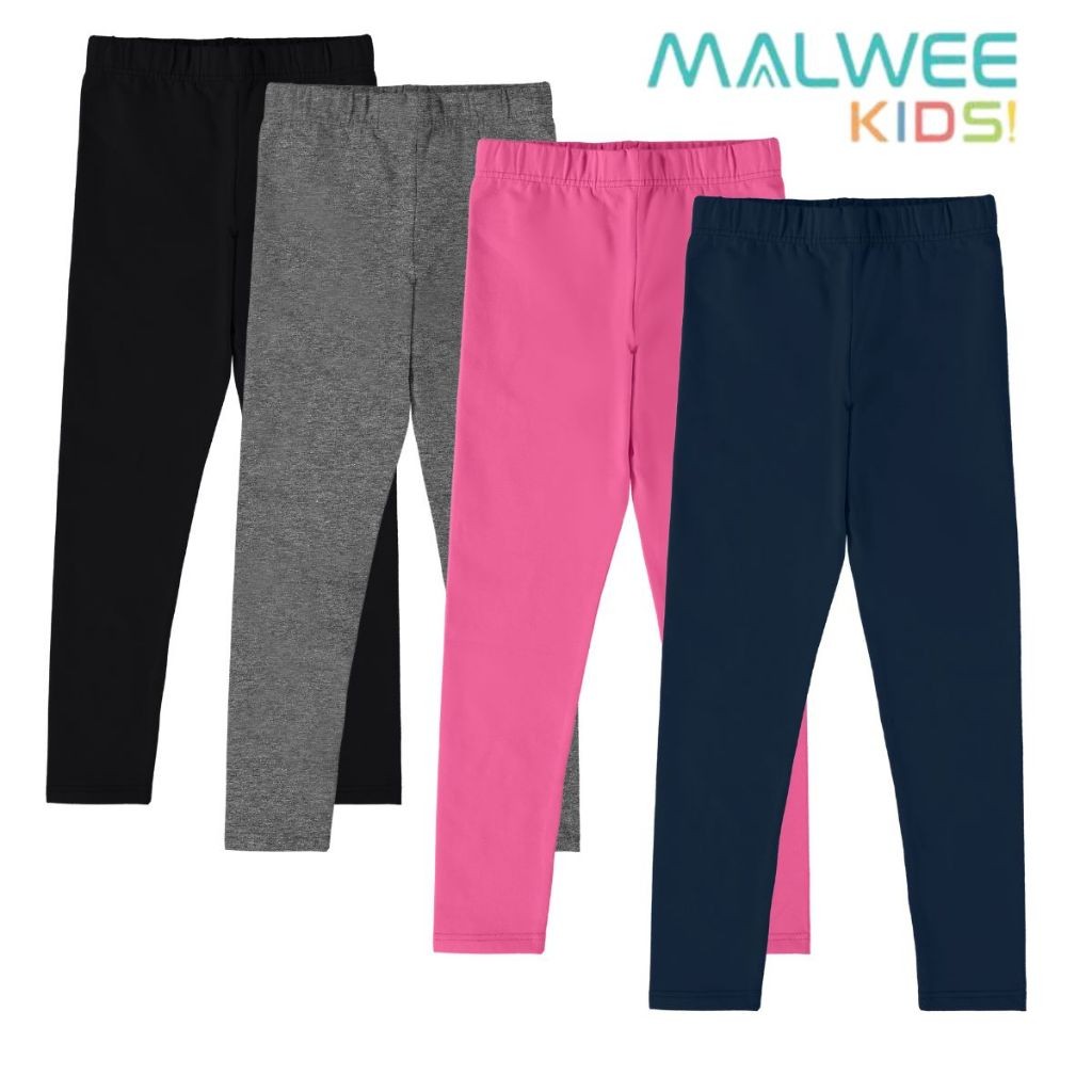 CALÇA LEGGING INFANTIL UNIFORME MENINA COTTON BÁSICA MALWEE KIDS em Oferta na Shopee