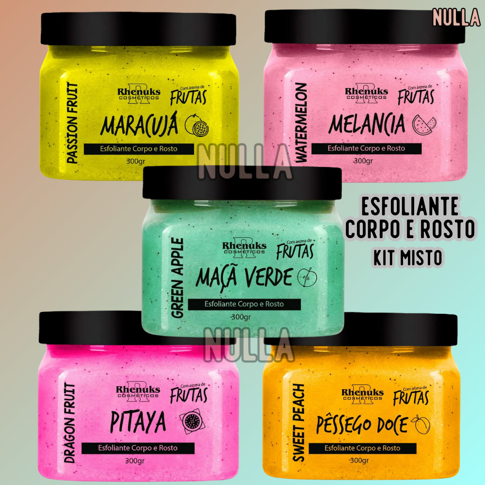 KIT ESFOLIANTE misto caixa c/ 5 unidades CORPO E ROSTO Rhenuks MODELO 1 em Oferta na Shopee