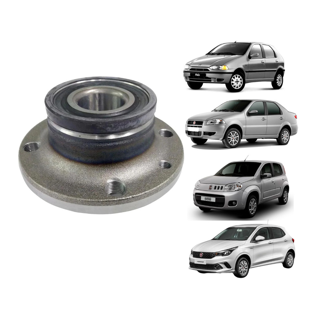 01 Cubo Roda 4 Furos Nakata Traseiro Com Rolamento Fiat Siena 1.0 1998 A 2013
