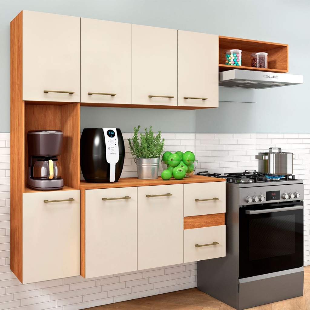 Cozinha Compacta Gianna 7 Portas 2 Gaveta - PNR Móveis - Home & Living