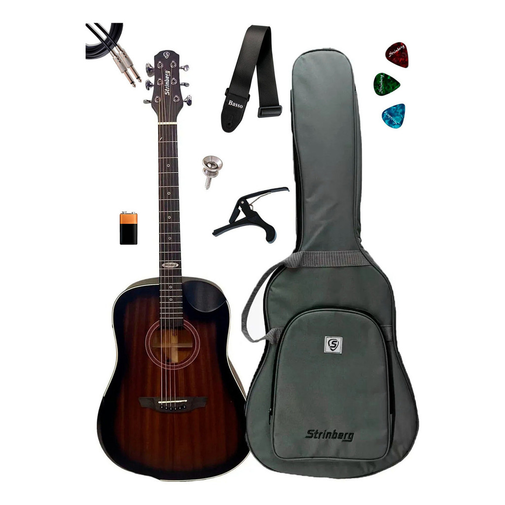 Violão Strinberg Sd201hc Tbs Com Capa + Acessórios