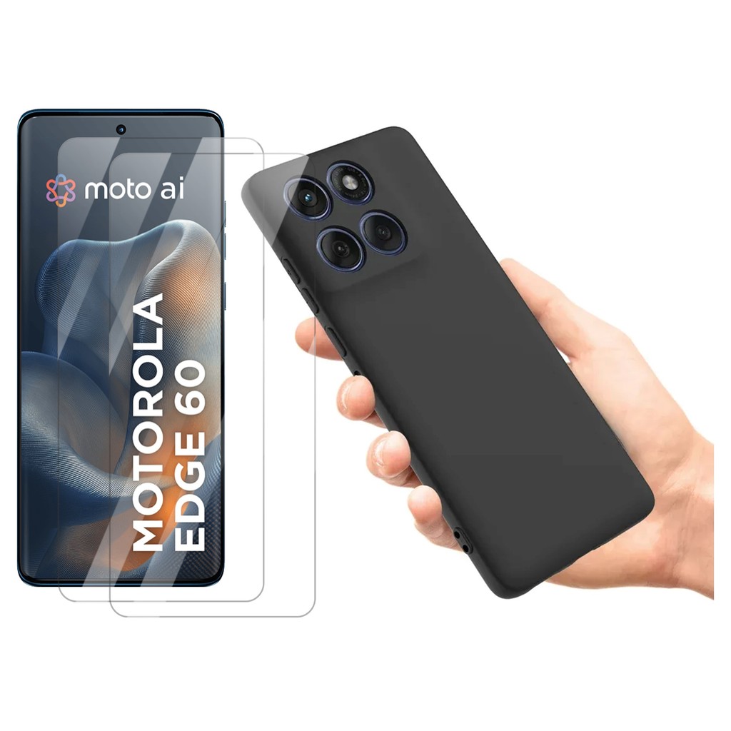 Case Silicone Cover + 2 Hidrogel Tela P/ Motorola Edge 60 5G