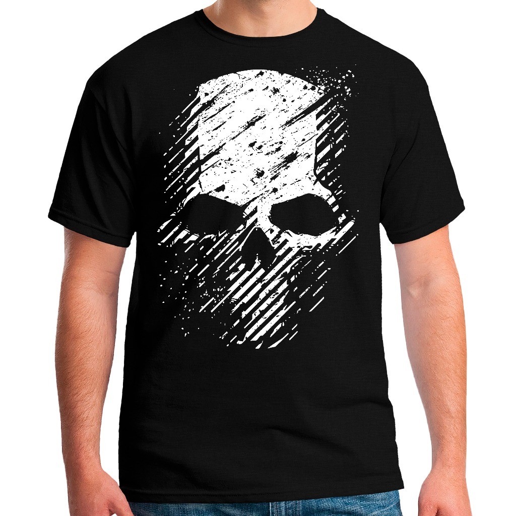 Linda Camiseta, Roupa Masculina Estampa Video Game Ghost Recon Caveira
