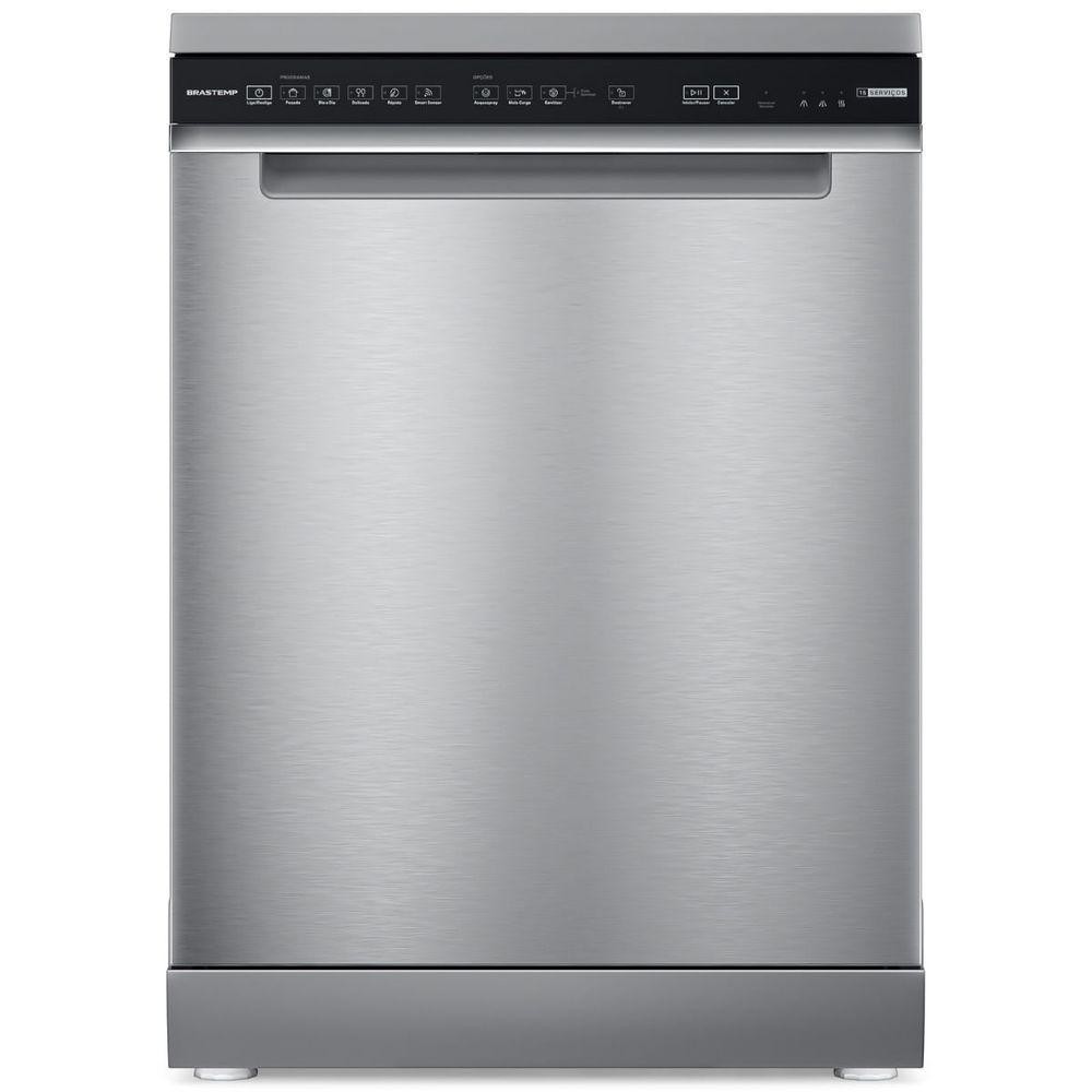 Lava-louças Brastemp 15 Serviços com Smart Sensor revestido na cor Inox BLF61ARANA 110V