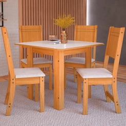 Mesa de Jantar 4 Lugares índia Freijó/Off White - Pnr Móveis