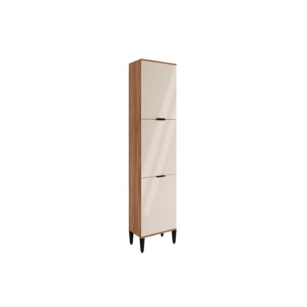 Paneleiro de Cozinha Modulado Alpha 2510 c/ 3 Portas 50cm Freijo/Off White - Carraro
