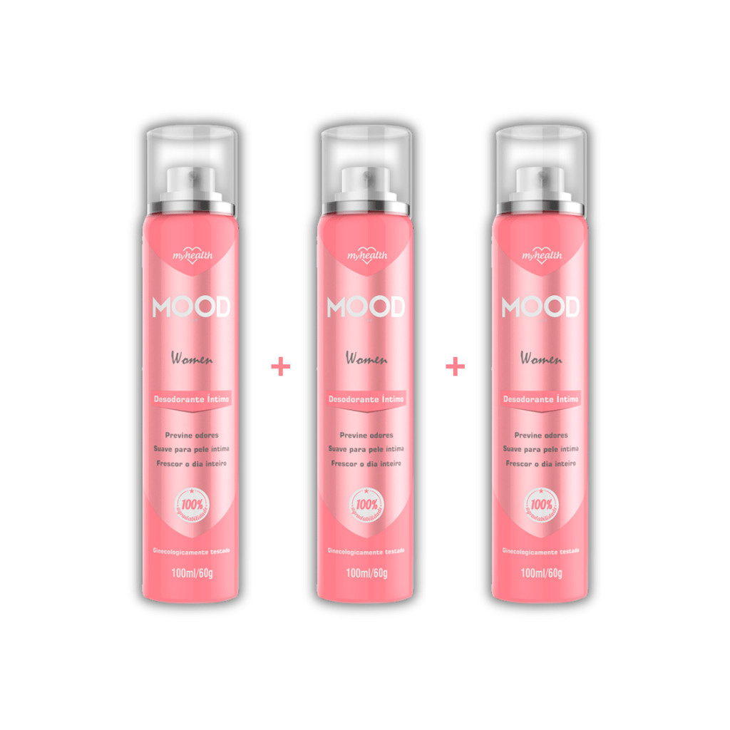 Kit C/ 3 Desodorante Íntimo Bem Estar Aroma Encantador Spray de Bolsa 100ml - Mood