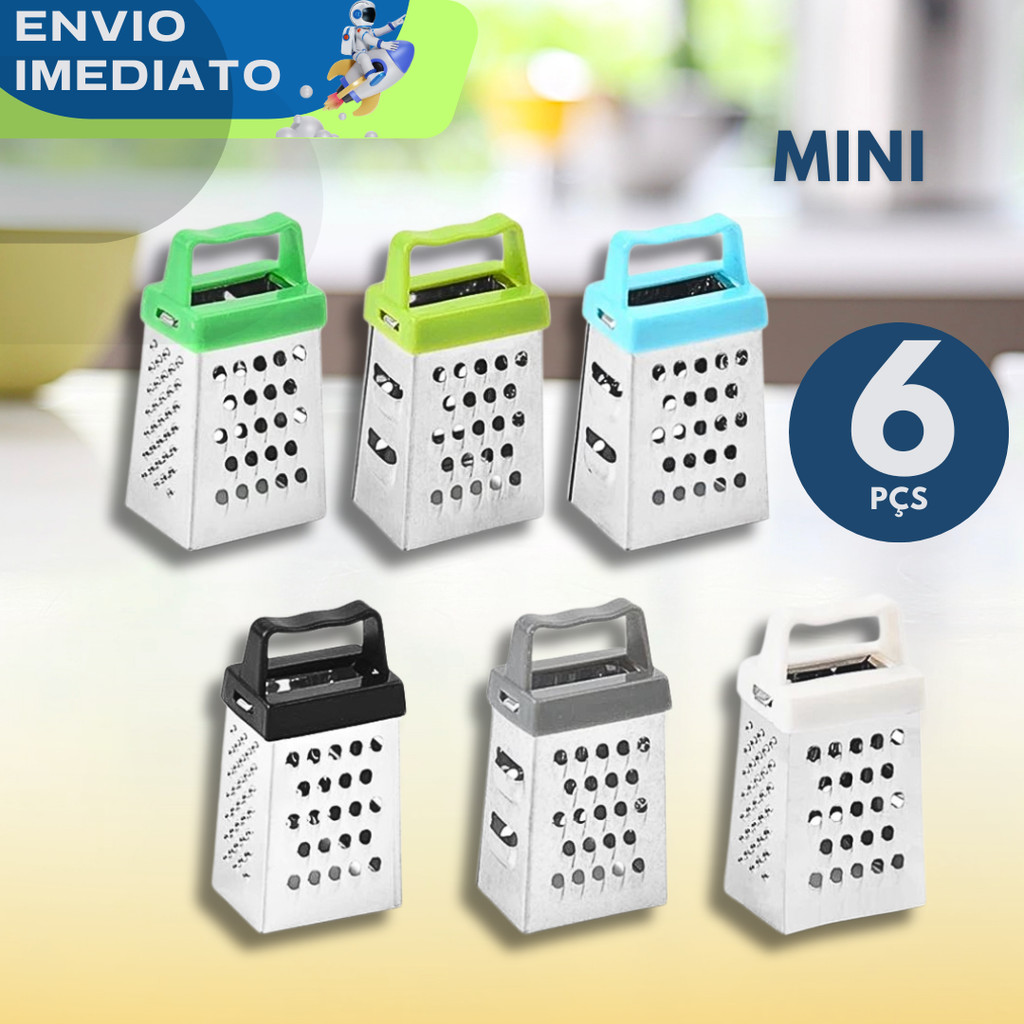 6 Lembrancinha Mini Ralador Inox Qualidade Premium Ralo Multifuncional Cozinha Utensílios Utilidades