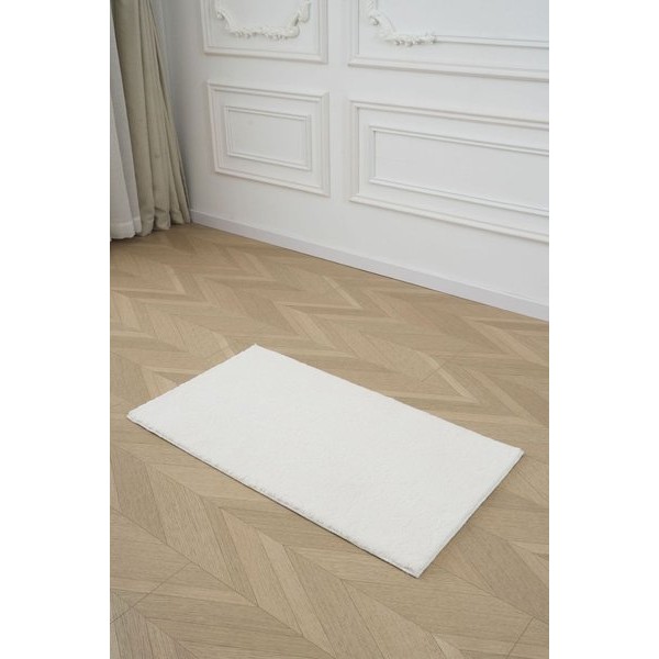 Tapete Geneve Jolitex 50x90cm Pelo Baixo 100% Poliéster - Marfim