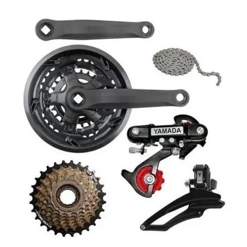 Kit relação 21 marcha cambio dianteiro traseiro corrente catraca pedivela bike bicicleta promoção em Oferta na Shopee