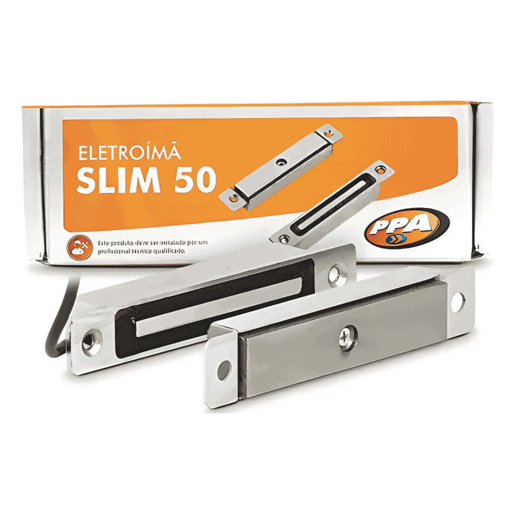 Kit Fechadura Magnética Imã Ppa Slim 100kg Aço Carbono