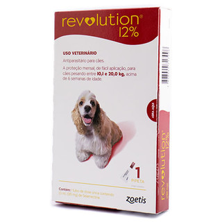 Antipulgas Revolution 12% para Caes de 10 a 20Kg Zoetis - 1 tubo