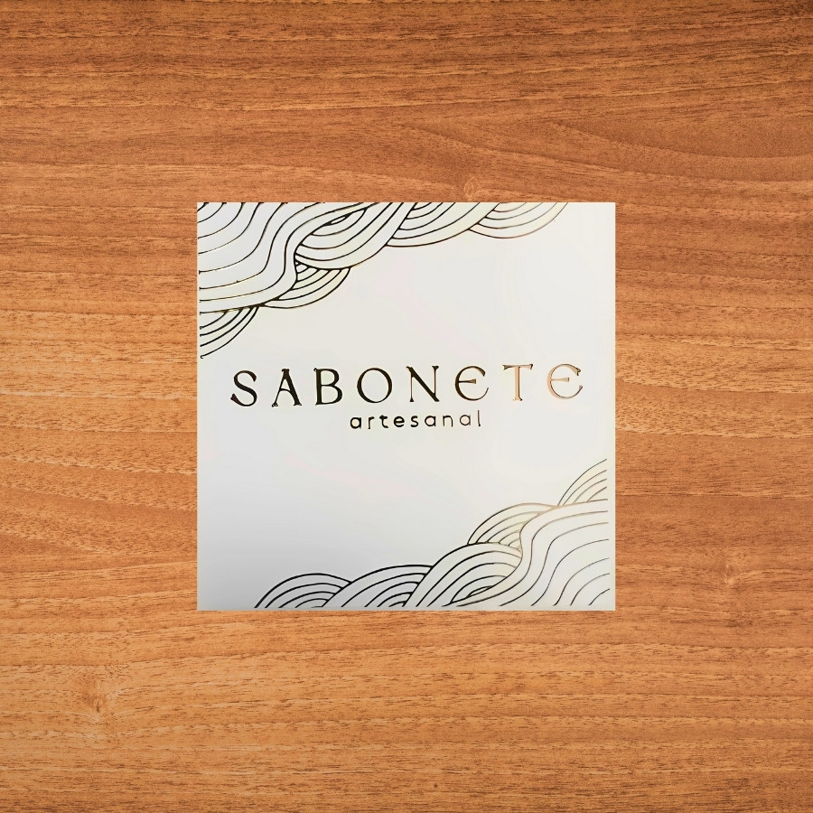 Adesivo Sabonete Gold - Ref.Hot Stamping - 2350 - 4x4cm - 20 unidades - Stickr - Rizzo - Stationery