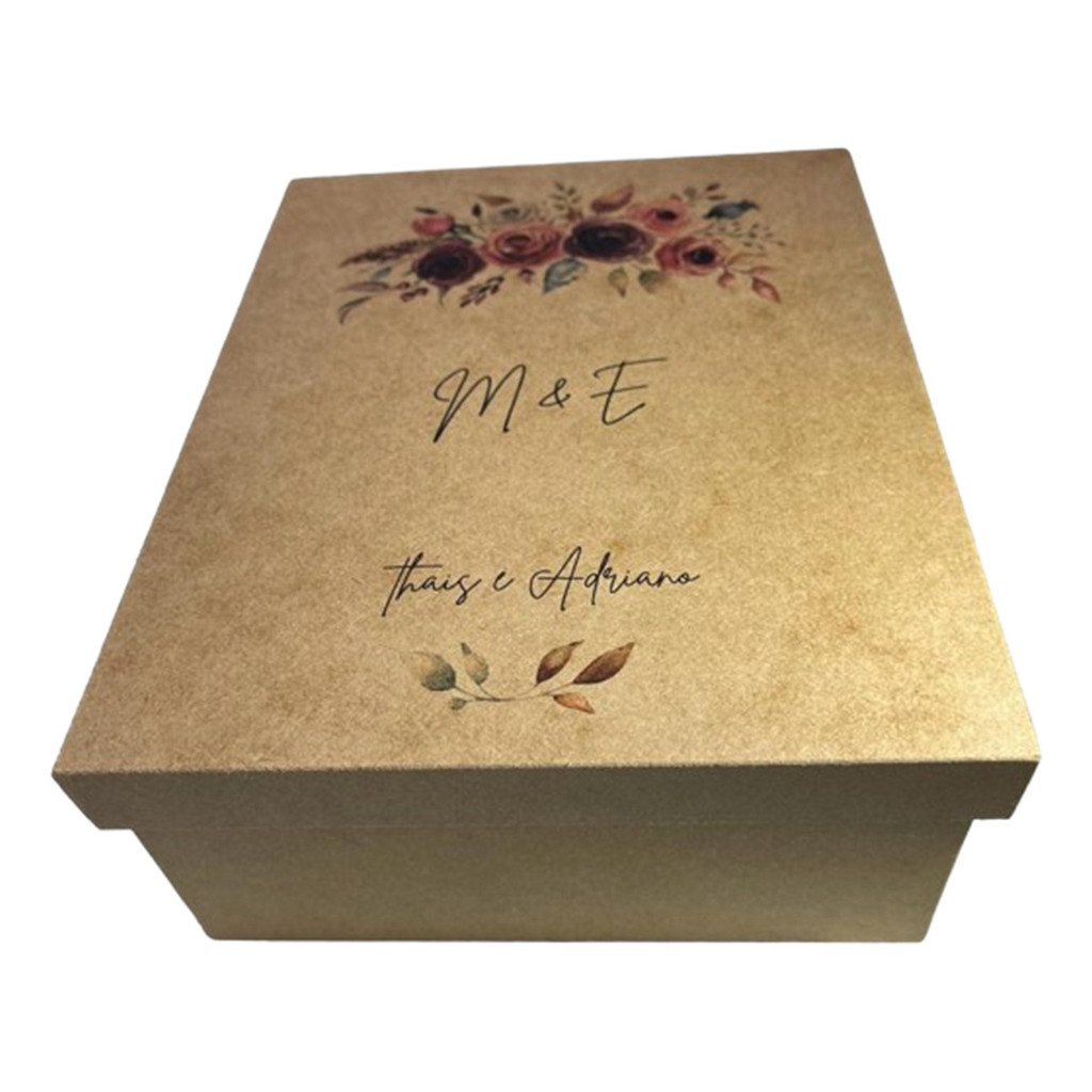 6 Caixa 20x20x5 Mdf Padrinho Madrinha Personalizada