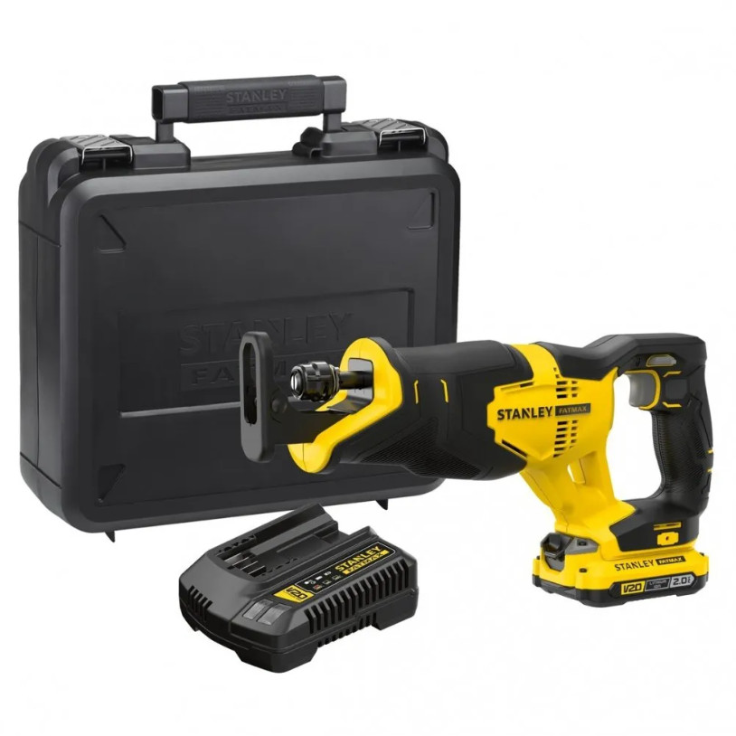 Serra Sabre a Bateria 20v com 1 Bateria 2Ah 20V e Carregador Bivolt Stanley SCR300D1K-BR