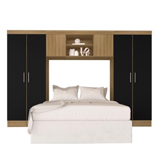 Guarda Roupa Casal Modulado Rubia Boreal/preto - Móveis Arapongas em Oferta na Shopee