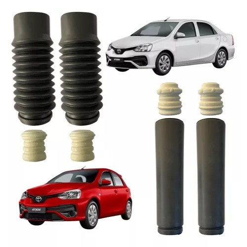 Kit Batente e Coifa Amortecedor Dianteiro e Traseiro Toyota Etios 1.3/1.5 2012 a 2021