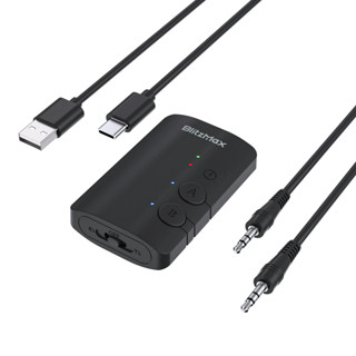 BlitzMax BM-LE505 Adaptador bluetooth Transmissor Receptor 2 Em 1 Mini Sem Fio Com Cabo De Áudio De 3.5 Mm Adaptativo Du em Oferta na Shopee