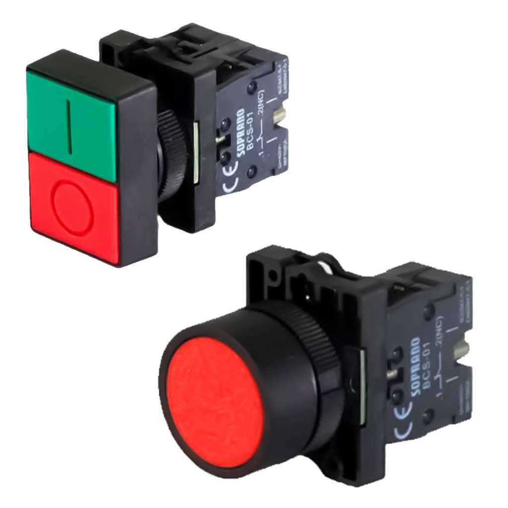 Botão Seletor Pulsador Simples Ou Duplo Uso Industrial Para Painel Elétrico Original Soprano em Oferta na Shopee