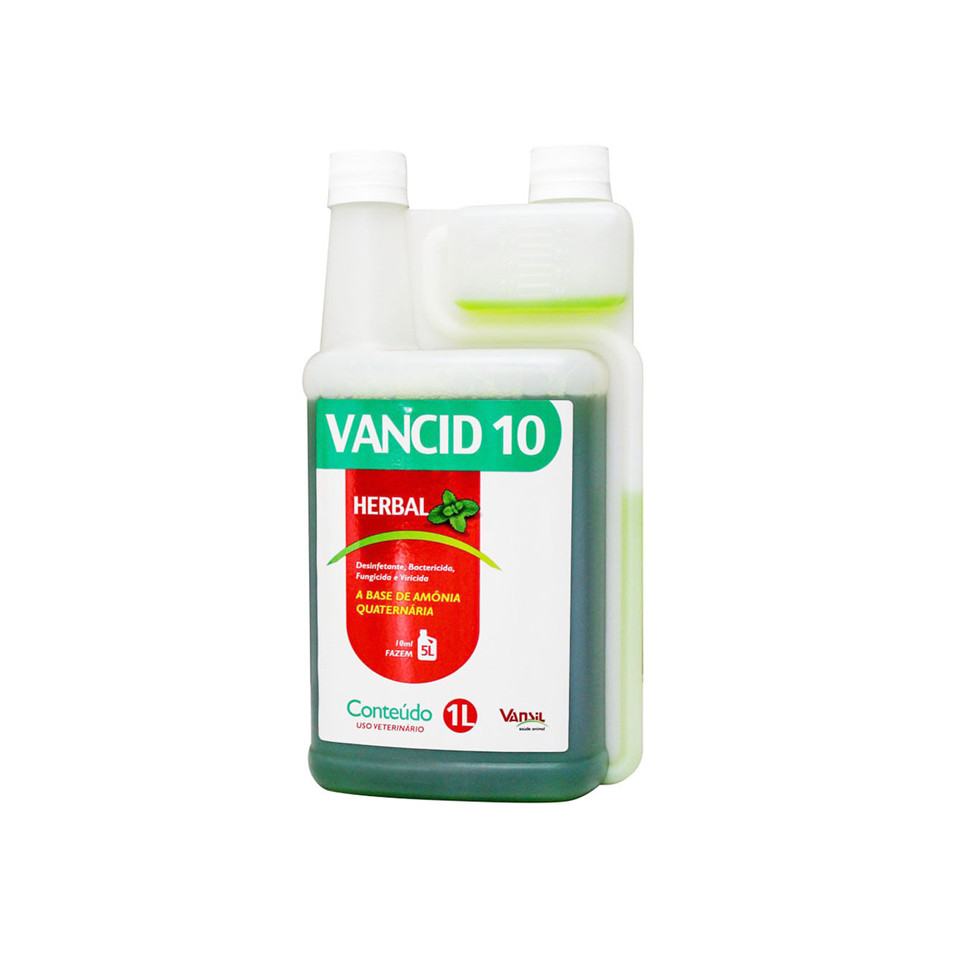 Vancid 10 1l Desinfetante Herbal Amônia Quaternária Vansil