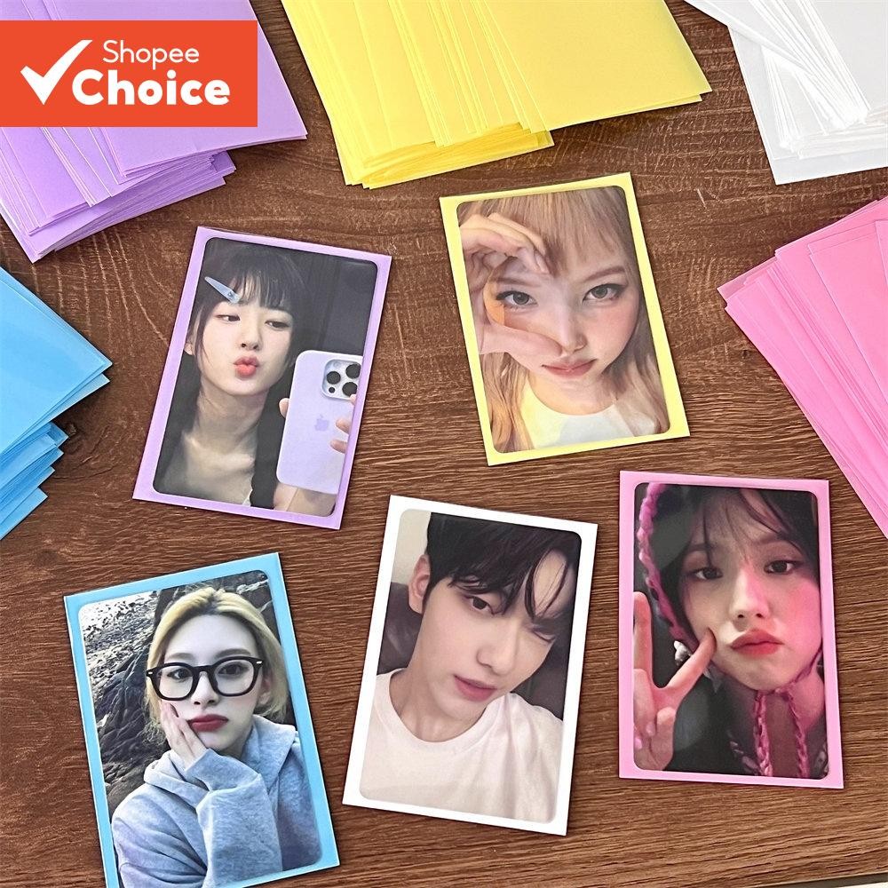 50pcs Porta-Cartões Coloridos 61 * 91mm Idol Photocard Sleeves Protector Card Collection INS Saco De Embalagem Fosco