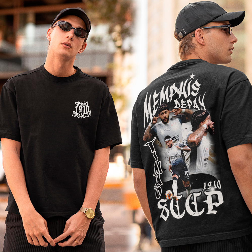 Camiseta Memphis Depay Timão 1910 Hospício Camisa Jogador De Futebol Algodão Premium Fio 30.1