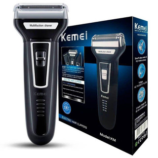 Maquina Corte Cabelo Barba E Depilação Kemei Preto 3 Em 1