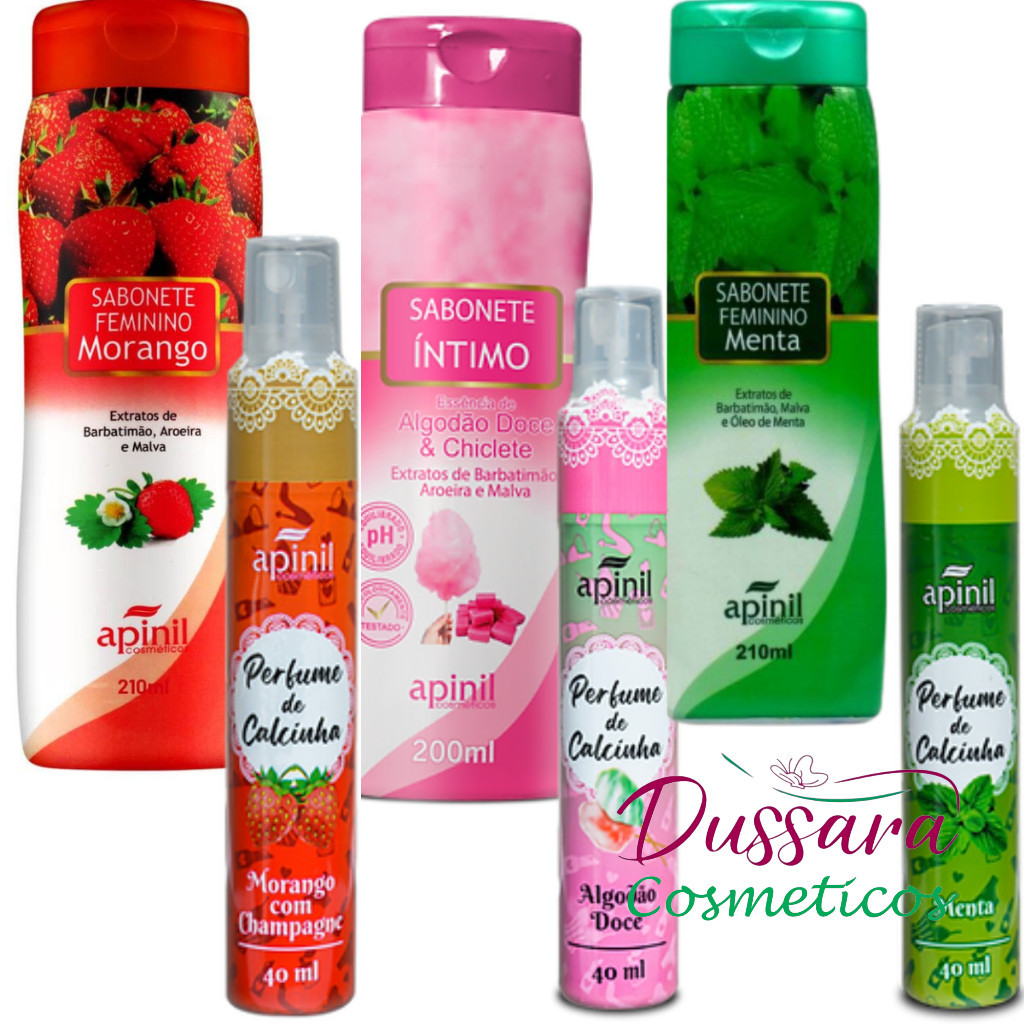 Kit c/ 12 unidades 6 Perfume de Calcinha +  6 Sabonete íntimo - Apinil
