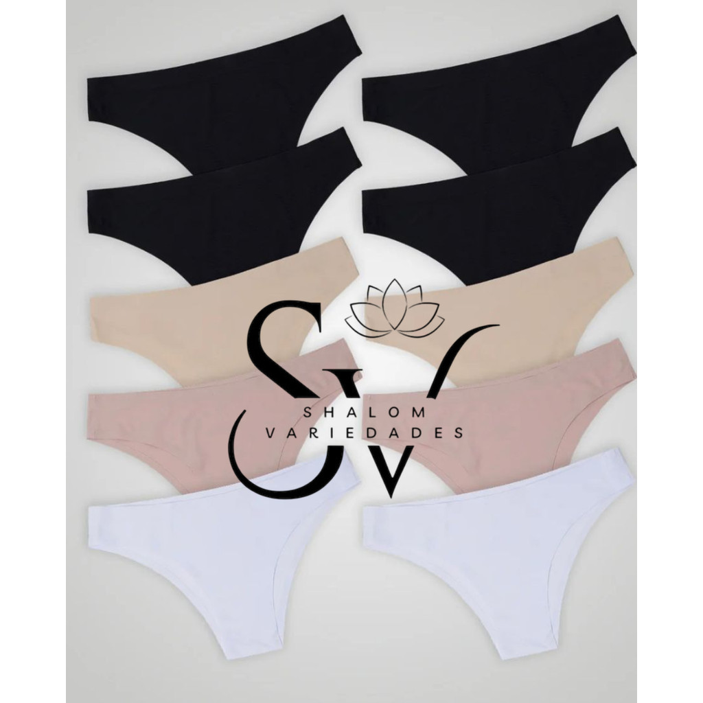 Kit 5 ou  10 Calcinhas Sem Costura Corte a Laser Não Marca Lingerie Tanga Confortável