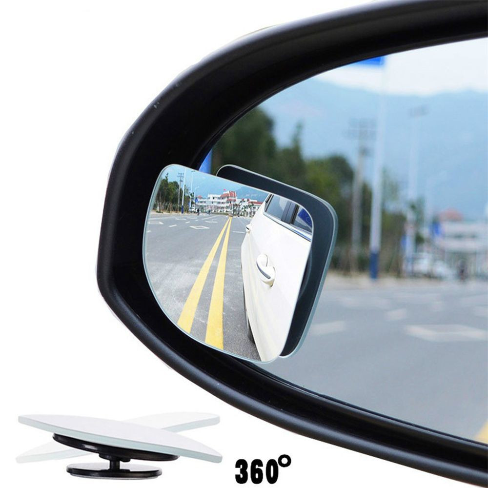 2pcs Espelho Retrovisor Transparente para Carro 360 Rotativo Ajustável com Fixo Convexo para Ponto Cego 53411