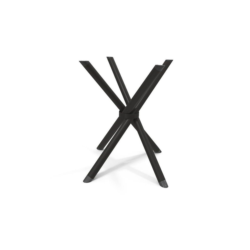 Base Mesa de Jantar Volga M008 Aço Cromado s/ Tampo Preto Fosco - Kappesberg em Oferta na Shopee