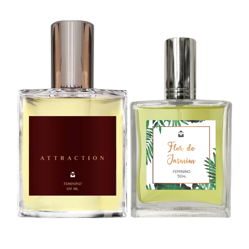 Kit Perfume Feminino Attraction 100ml + Flor de Jasmim 50ml