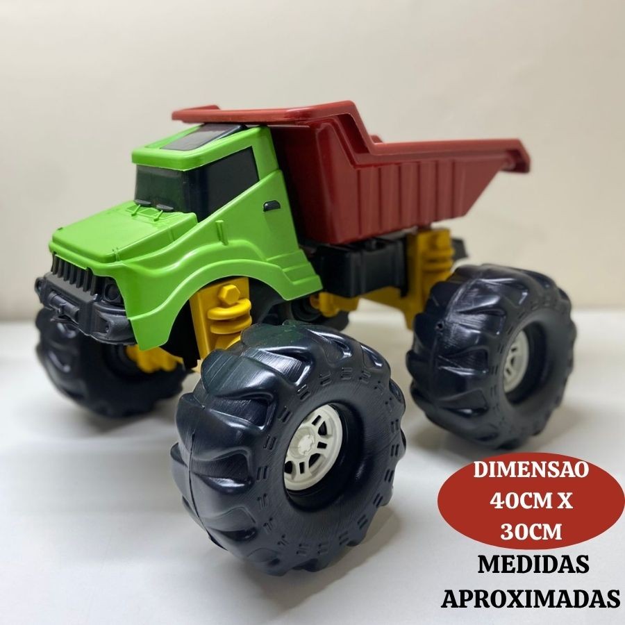 Caminhão Brinquedo Carro Caçambão Bonito, Grande E Realista - Rodas Gigantes