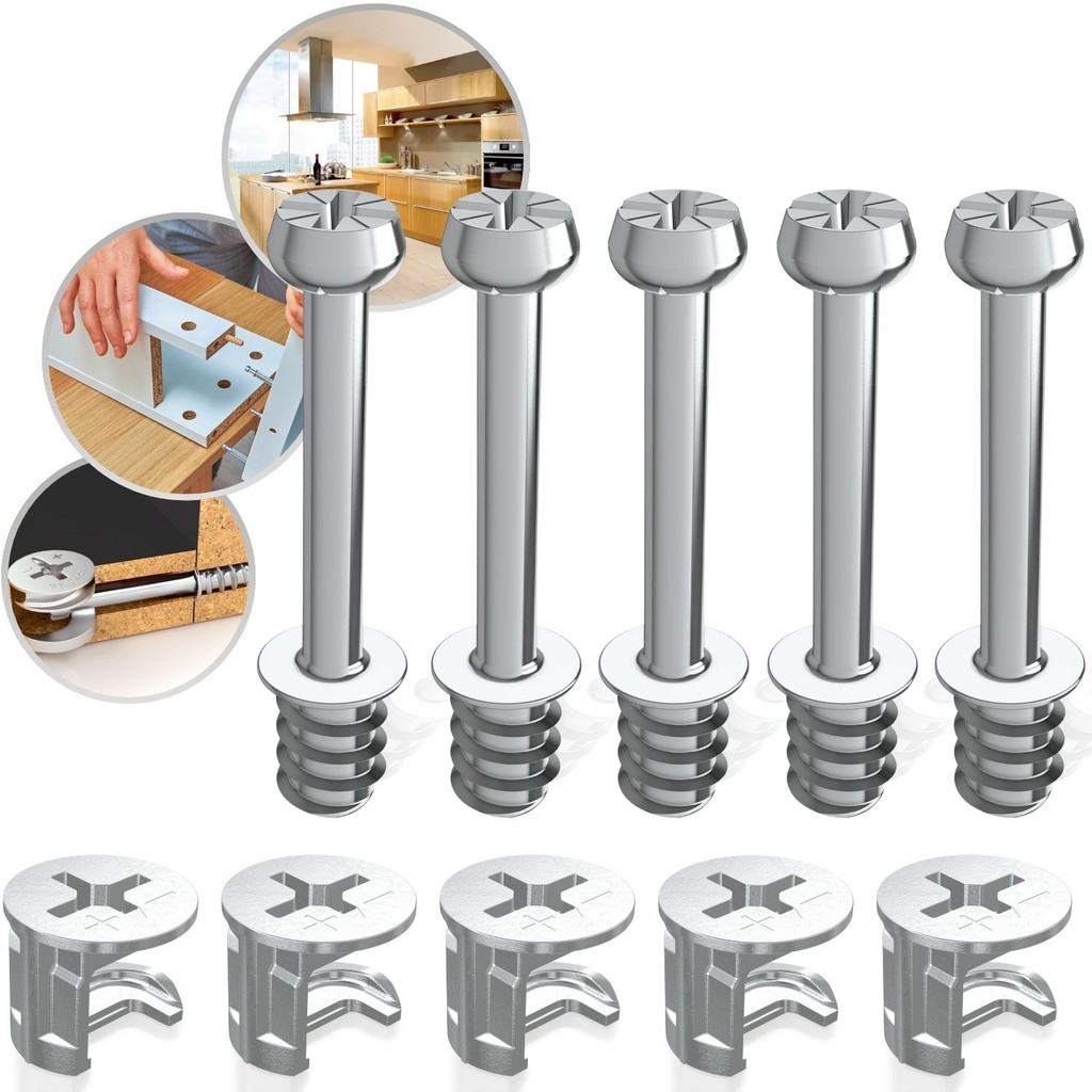 Kit 50 Minifix Girofix + Tambor Castanha 12x9mm Parafuso Universal Dispositivo Montagem Móveis MDF Pino Rosca Soberba em Oferta na Shopee