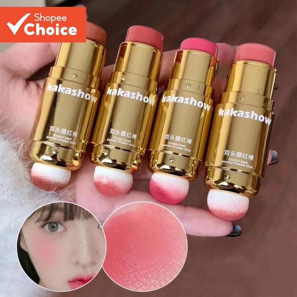 Kakashow Blush Stick De Cabeça Dupla Baixa Saturação Creme Coreano Blusher