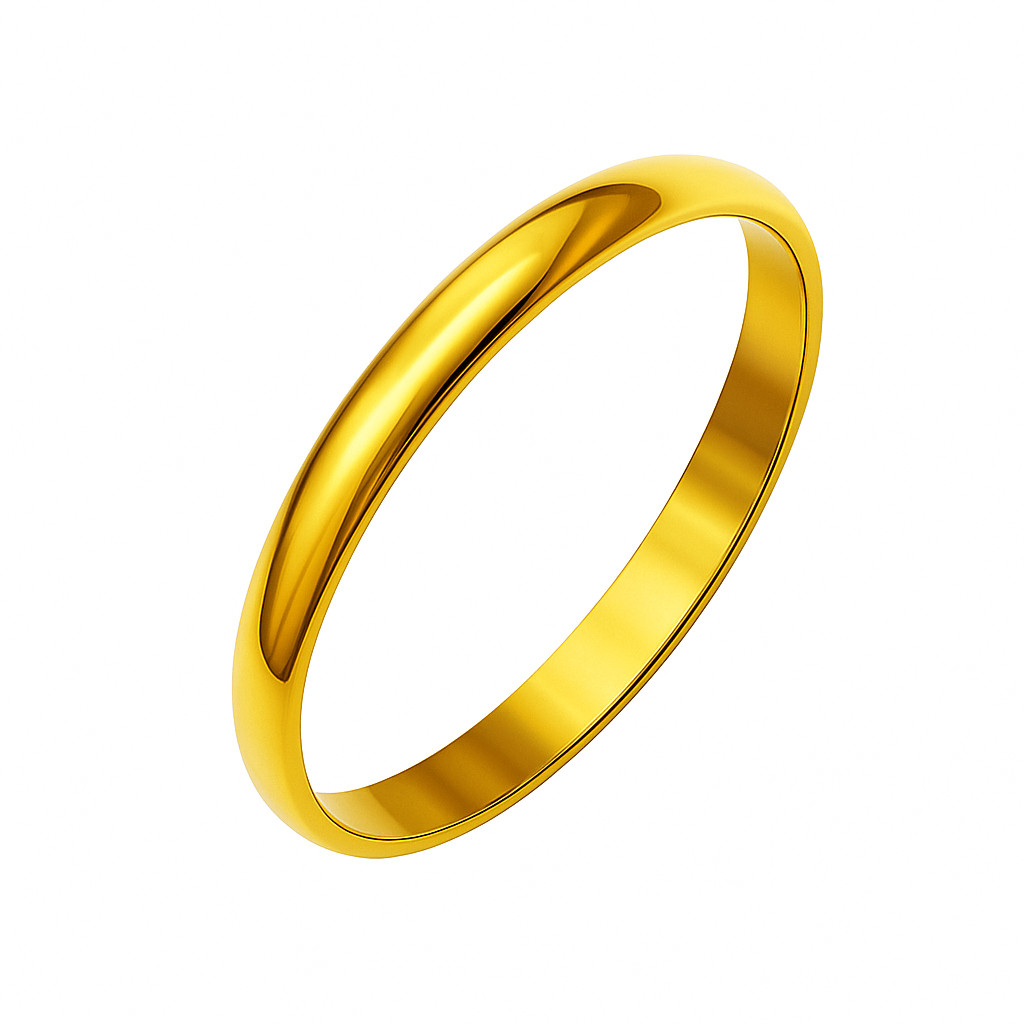 Alianca De Ouro 2mm Banhada 18k Anatomica Tungstenio Anel