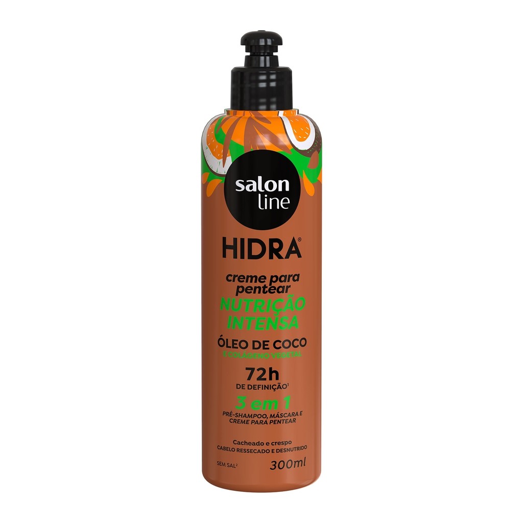 Creme Para Pentear 3 em 1 Hidra Óleo de Coco 300ml - Beauty