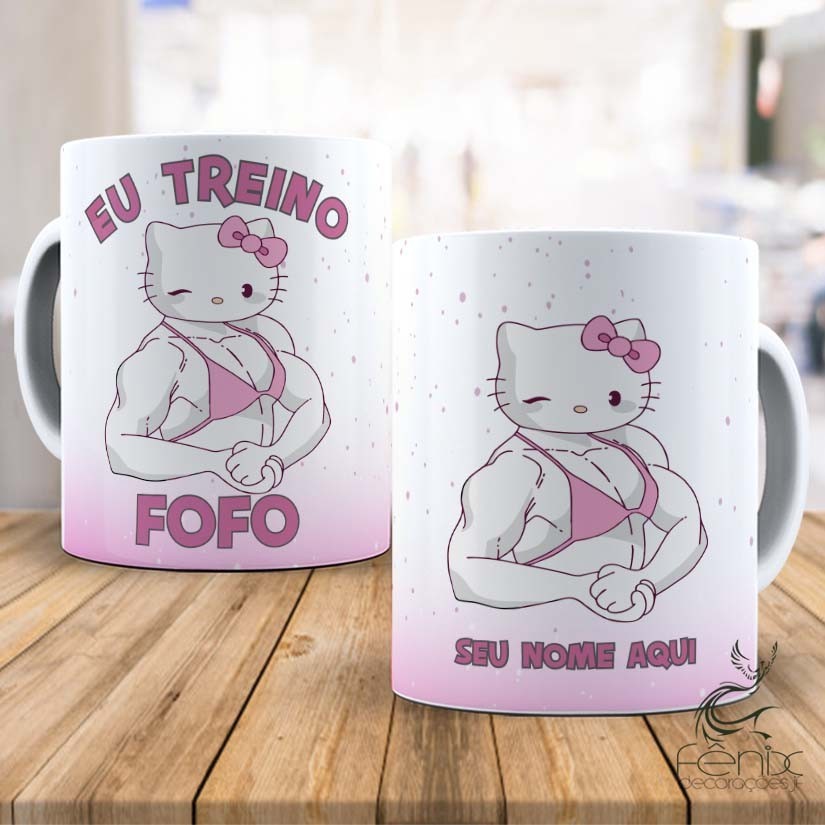Caneca Hello Maromba Eu Treino Fofo - Caneca Cross Academia _ Decoração em Oferta na Shopee