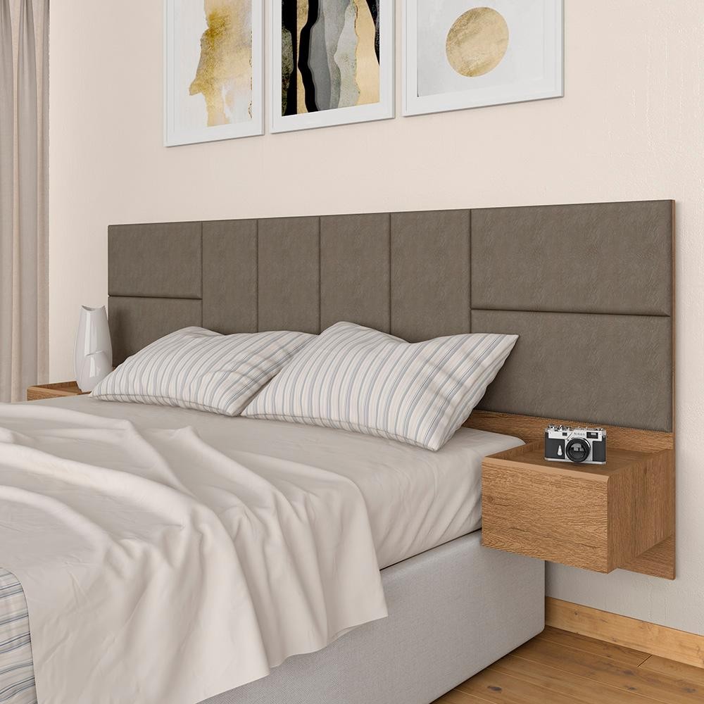 Cabeceira Suspensa Para Cama Queen Malibu Carv/capuc -  M. Arapongas - Home & Living