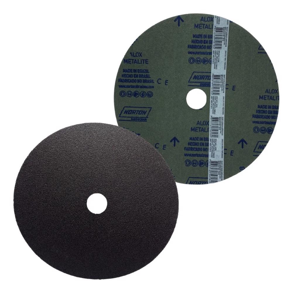 Disco De Lixa Fibra 7" Metalite F247 180mm Grão 60 Norton PVC lajota de ferro materiais em aço e remoção de tinta antiga