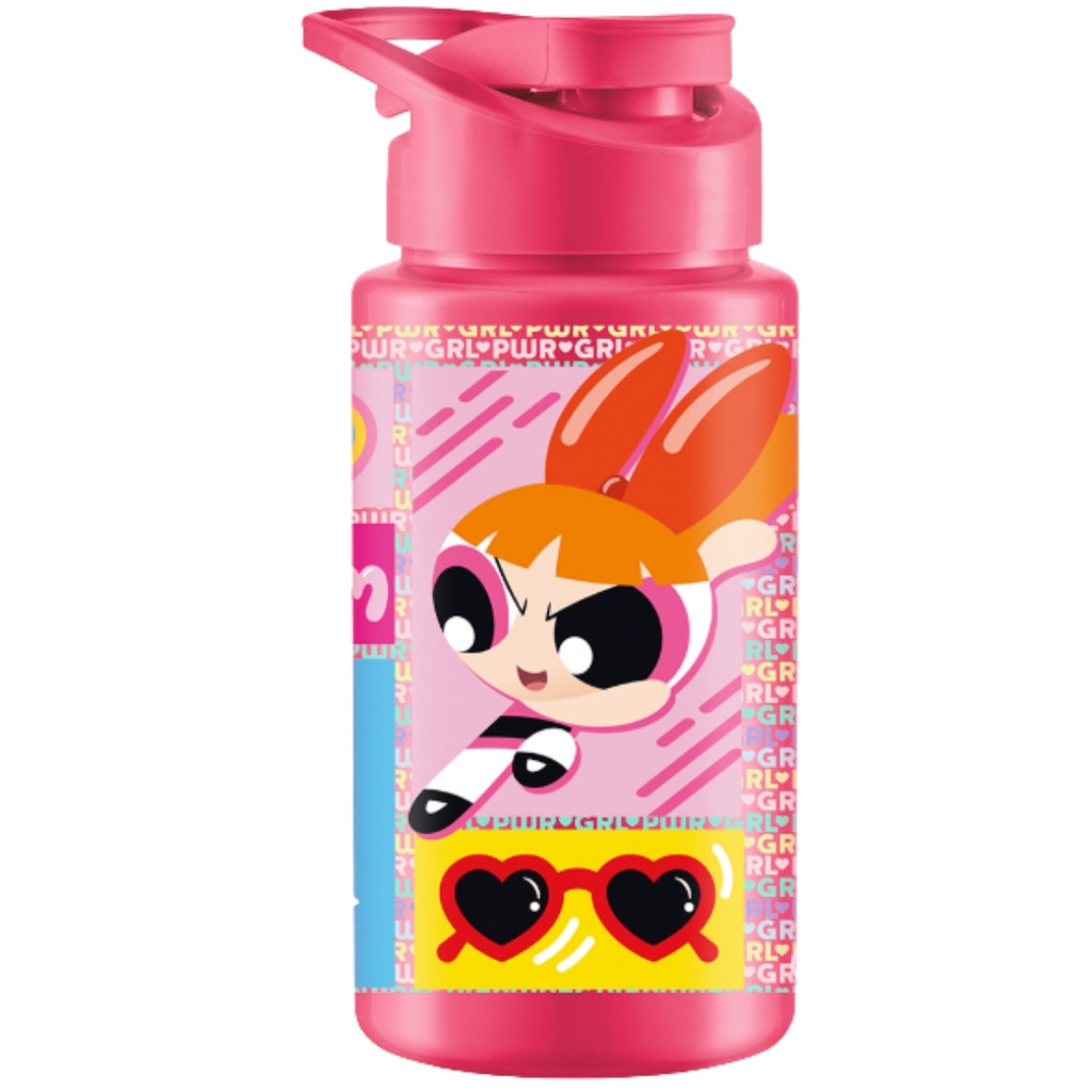 Garrafinha de Água Infantil Squeeze Meninas Super Poderosas 500ml Rosa Florzinha Bandeirante